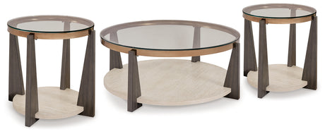 Frazwa coffee table side view highlighting metal frame