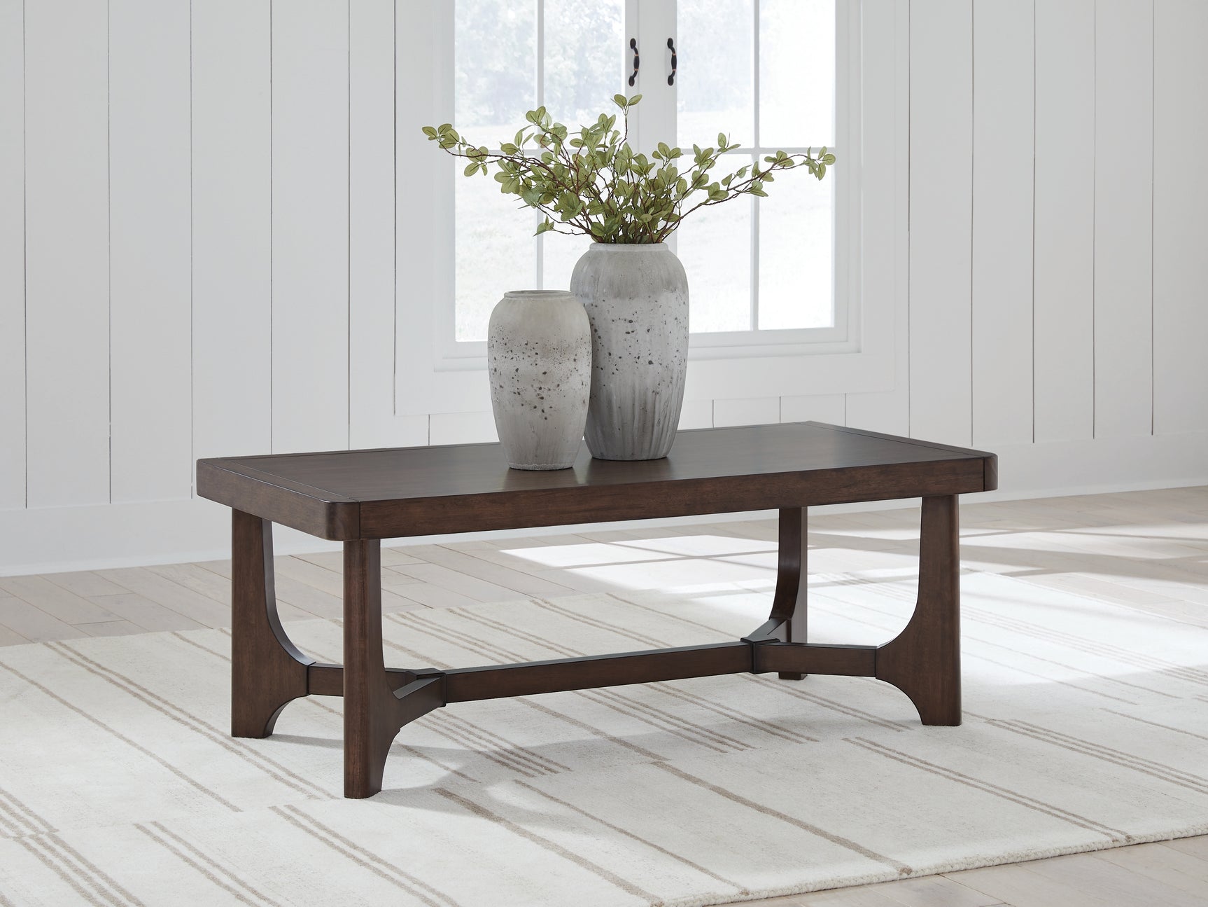 Korestone Dark Brown Oval Coffee Table