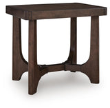 Korestone Dark Brown End Table angled view