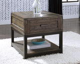 Johurst Grayish Brown Coffee Table with 1 End Table