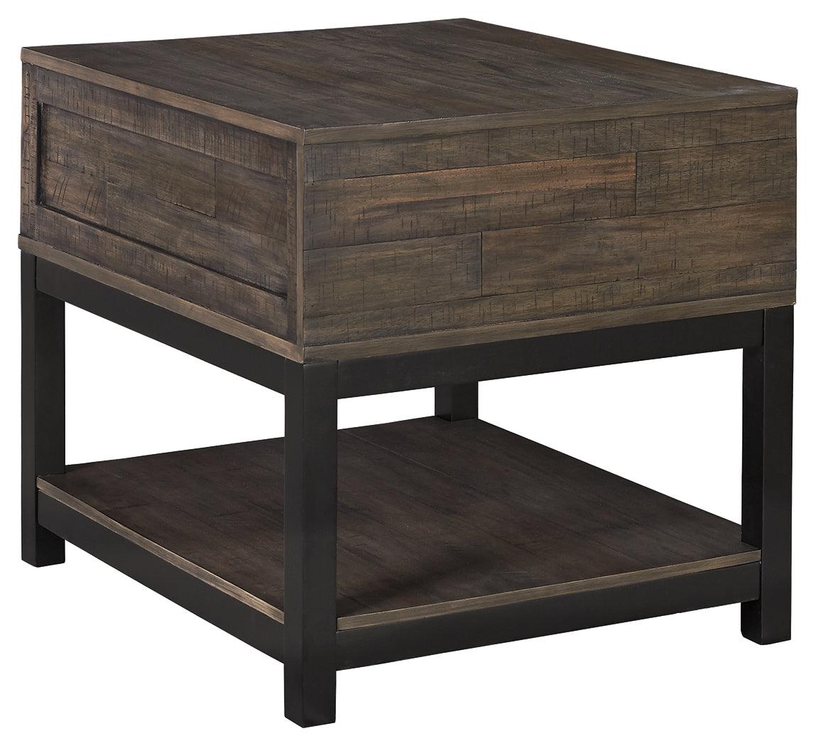 Back view of Johurst Grayish Brown End Table
