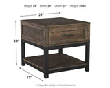 Dimension diagram for Johurst End Table