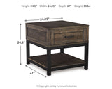 Johurst Grayish Brown Coffee Table with 1 End Table