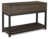 Back view of Johurst Grayish Brown Sofa Console Table