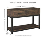 Dimension diagram of Johurst Sofa Console Table