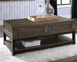 Johurst Grayish Brown Coffee Table with 1 End Table