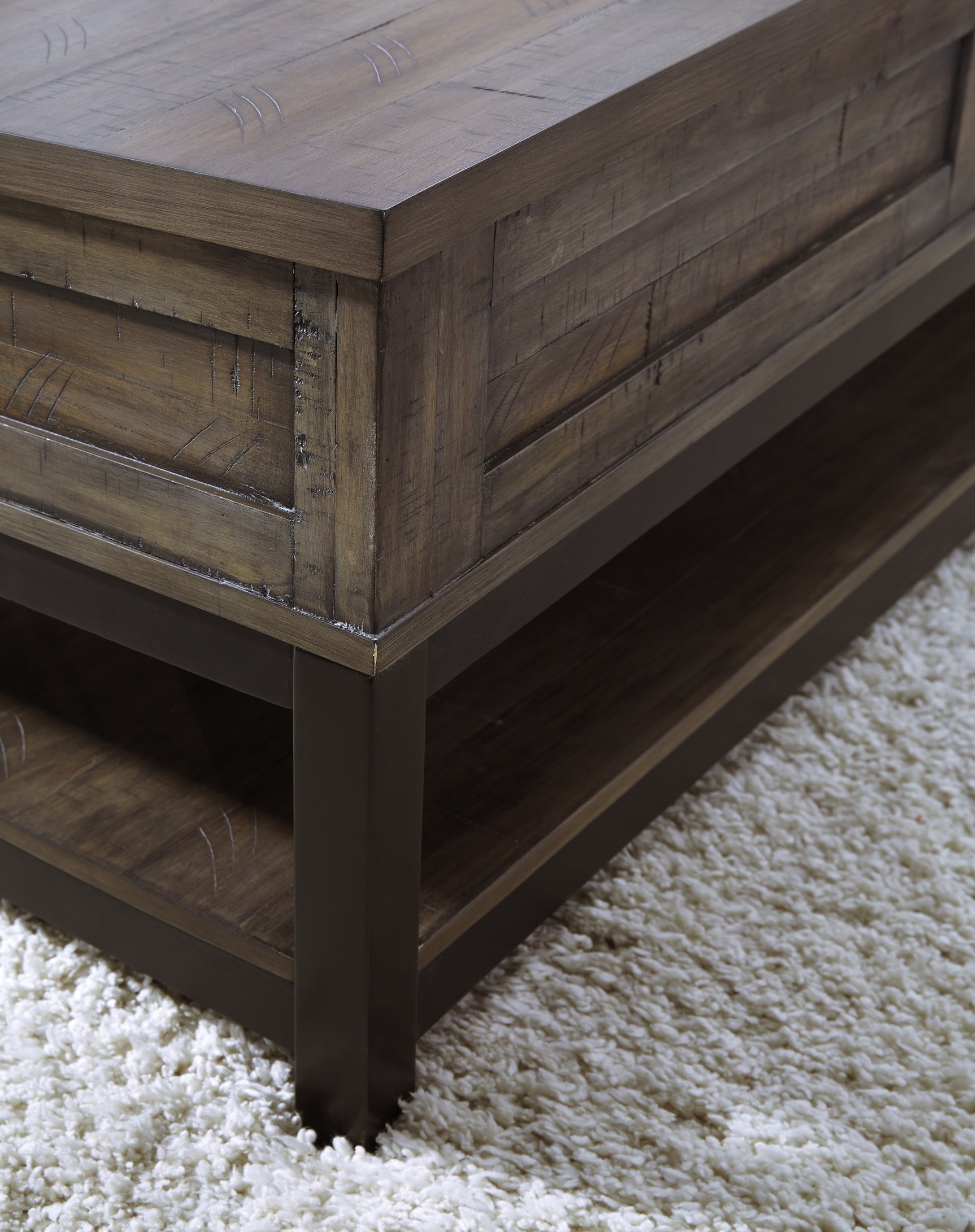 Johurst Grayish Brown Coffee Table with 1 End Table