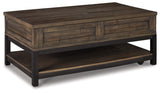 Johurst Grayish Brown Coffee Table with 1 End Table