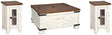 Wystfield end table front view with industrial hardware
