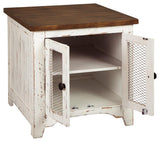 Open cabinet of Wystfield End Table with adjustable shelf