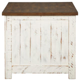 Wystfield End Table side profile showing two-tone finish