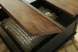 Valebeck two-tone coffee table and end table set, rustic farmhouse style