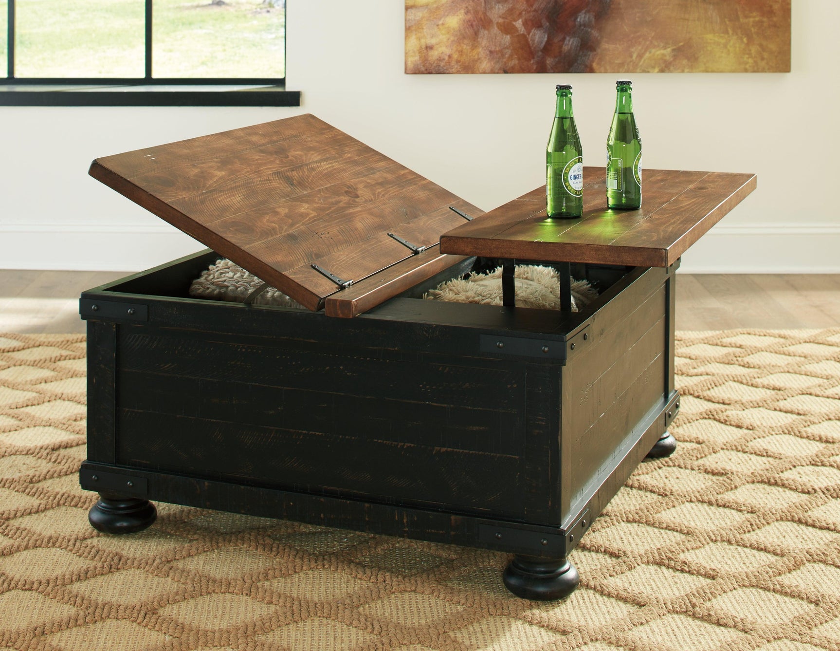 Valebeck coffee table lift top extended angle