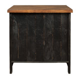 Valebeck end table rear view showing back panel