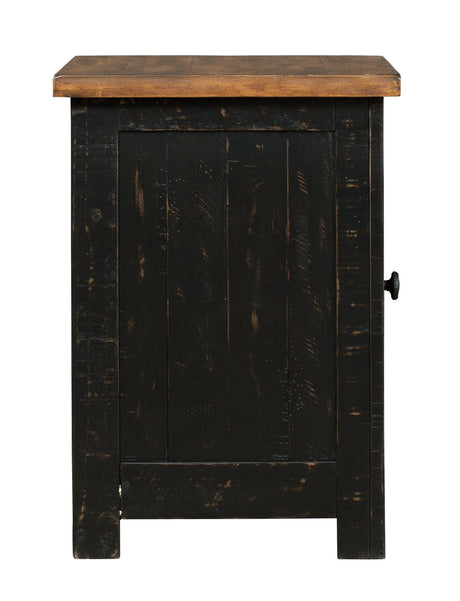 Side angle showing overall shape and design of Valebeck End Table