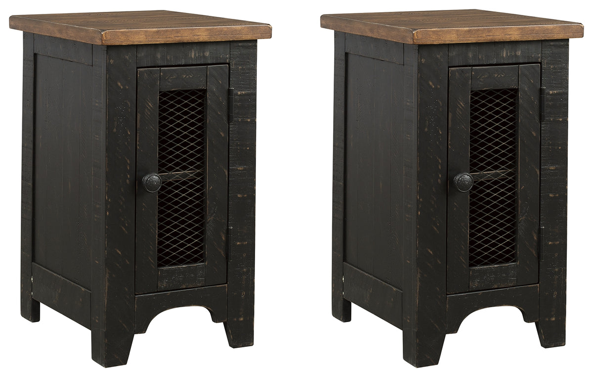 Lifestyle view of Valebeck end tables in room