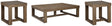 Close-up of Cariton coffee table plank-effect gray finish