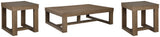 Close-up of Cariton coffee table plank-effect gray finish