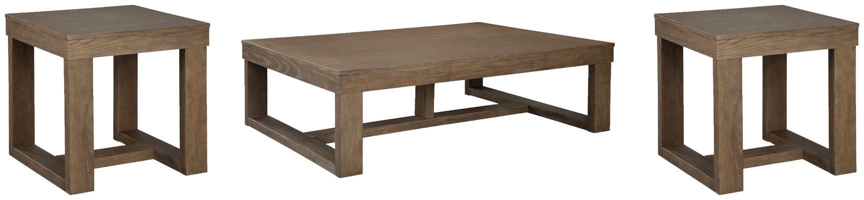 Close-up of Cariton coffee table plank-effect gray finish
