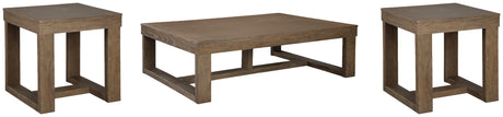 Close-up of Cariton coffee table plank-effect gray finish