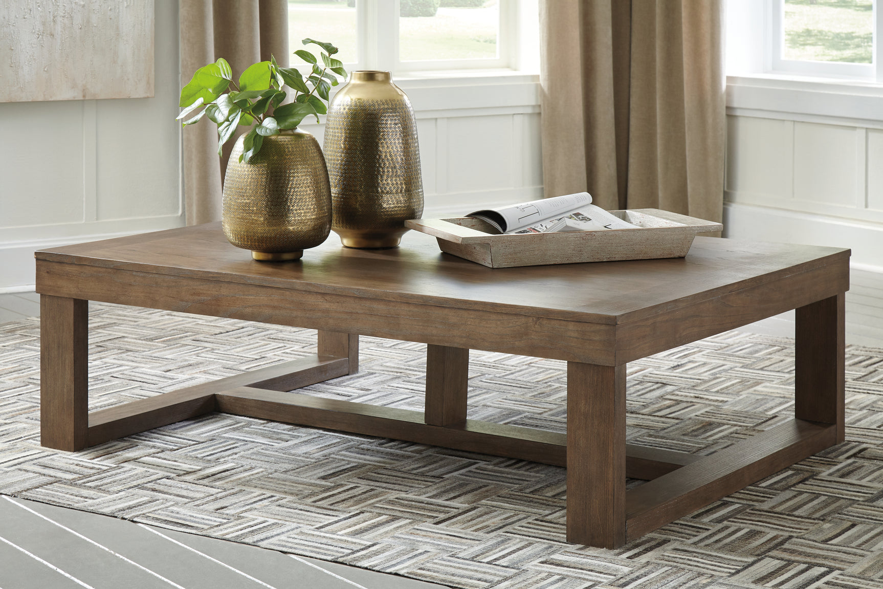Close-up detail of Cariton table hardware and finish