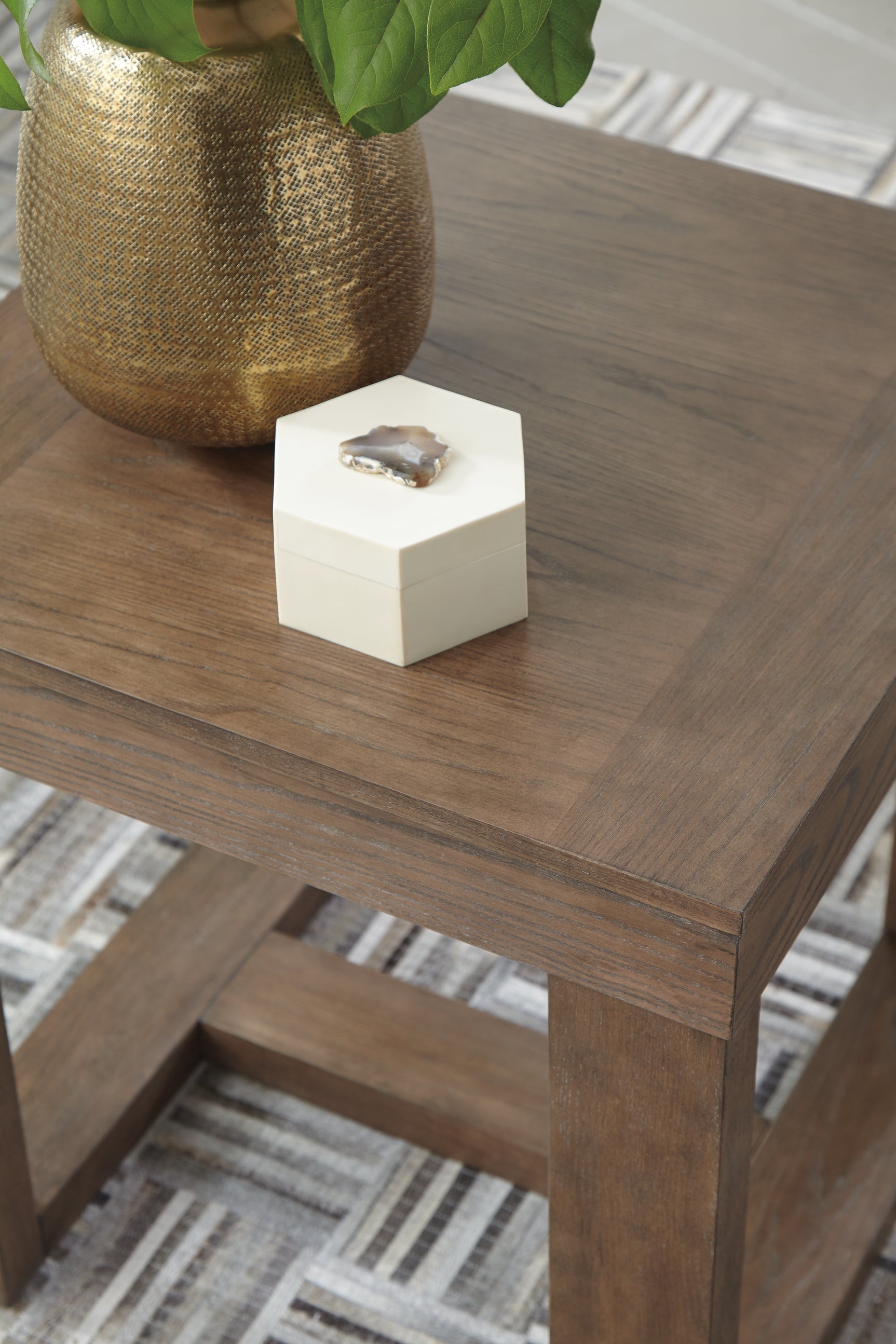 Cariton gray coffee table and end table set in living room