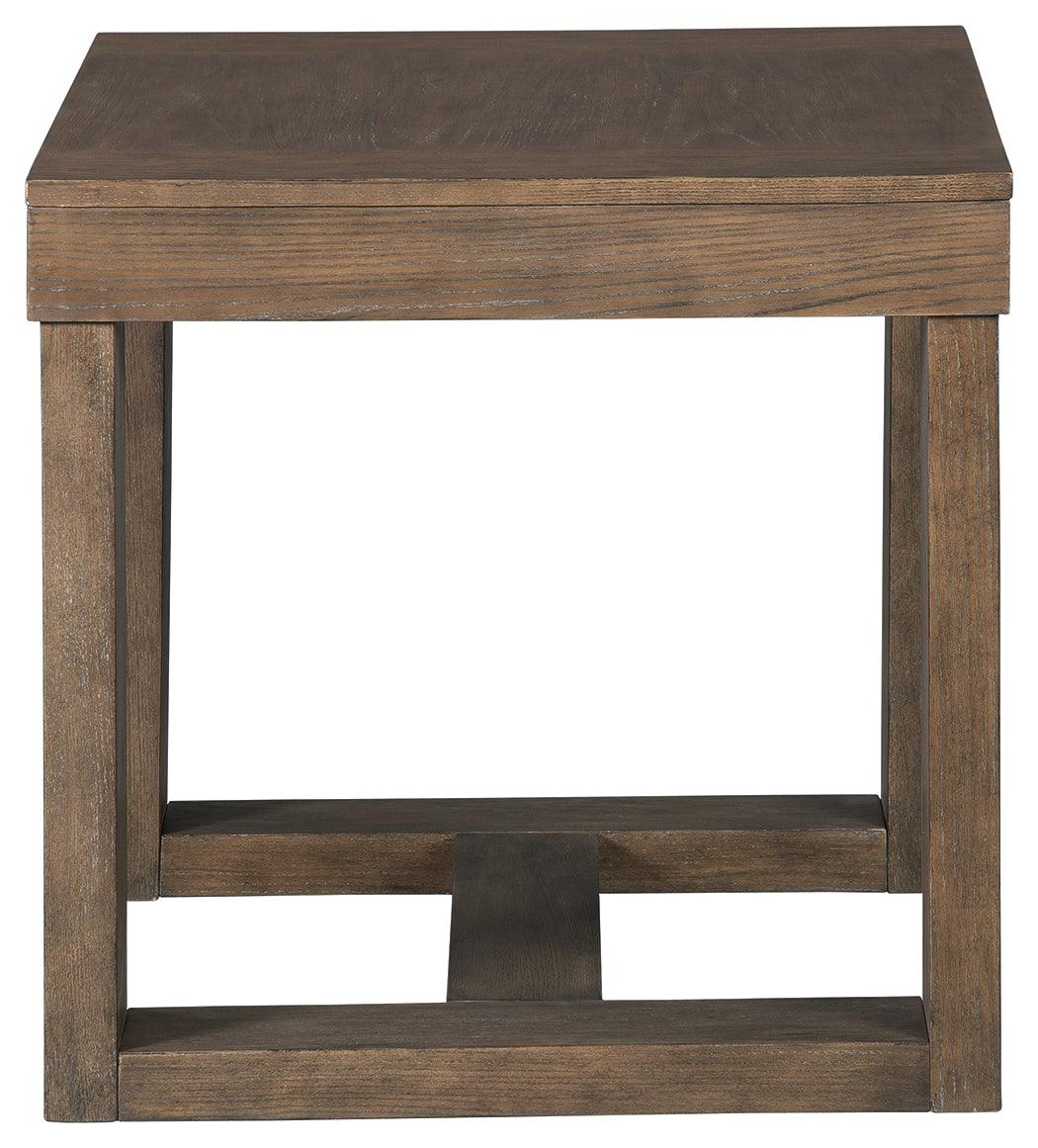 Cariton Gray End Table side view detail