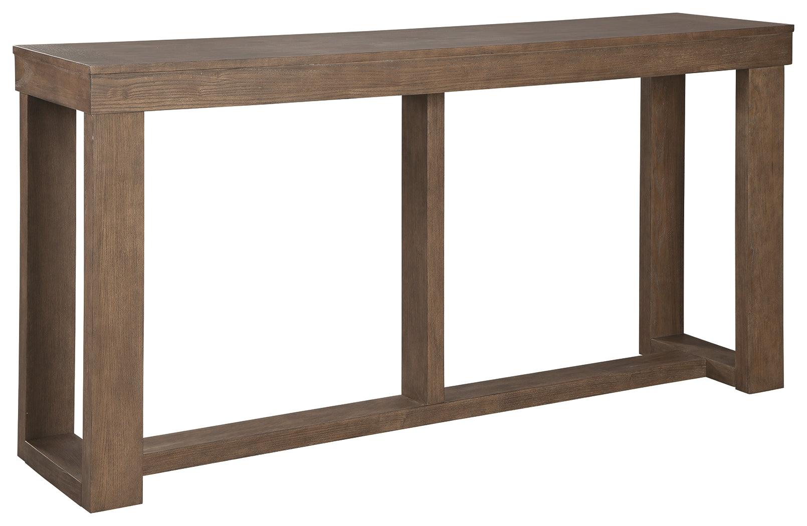 Cariton Gray sofa console table angled view