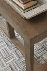 Cariton Gray sofa console table detailed drawer handle