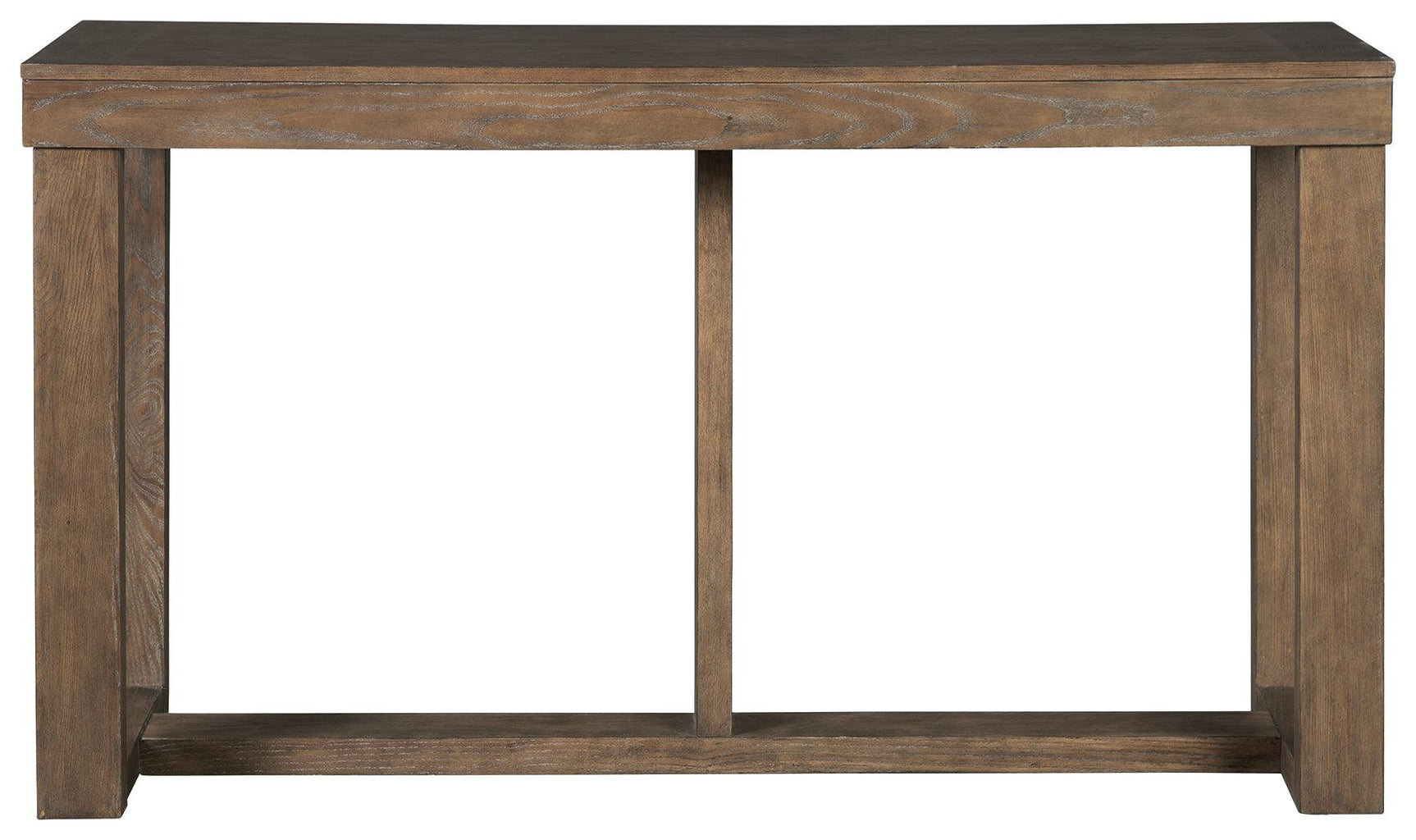 Cariton Gray sofa console table head-on view