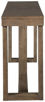 Cariton Gray sofa console table side view