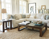 Watson Dark Brown End Table with tapered legs and lower shelf