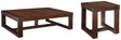 Side angle of Watson end table matching coffee table