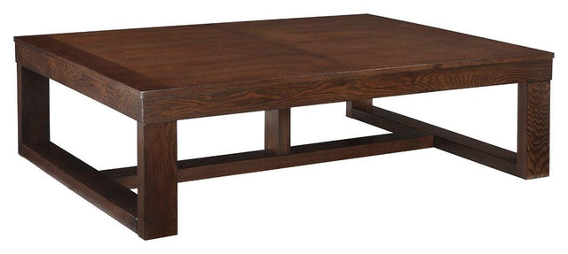 Watson Dark Brown Coffee Table front angled view