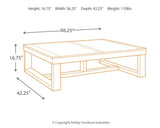 Watson Dark Brown Coffee Table dimension diagram