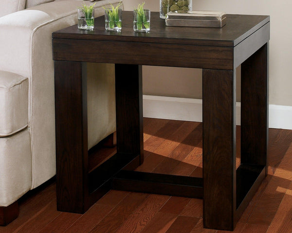 Watson Dark Brown End Table front view