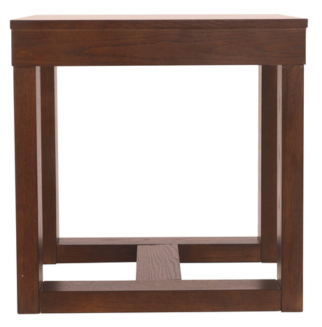 Watson Dark Brown End Table showing tapered leg detail