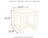 Watson Dark Brown End Table with tapered legs and lower shelf