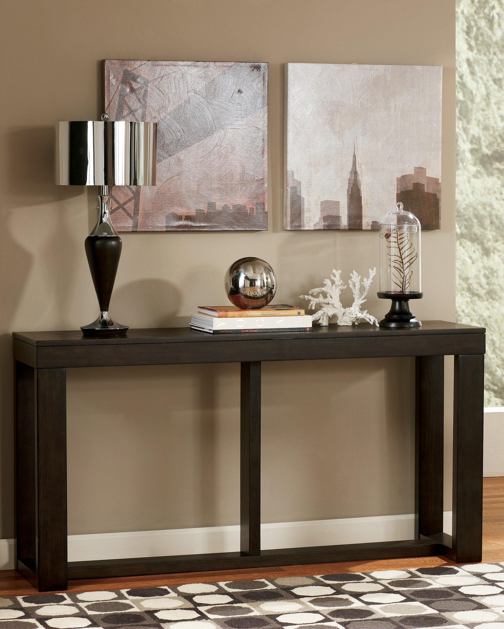 Watson Dark Brown Sofa/console Table - Ella Furniture