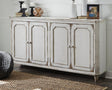 Mirimyn Antique White Accent Cabinet front angle