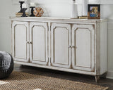 Mirimyn Antique White Accent Cabinet front angle