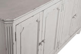 Detailed view of cabinet finish and fluted detail