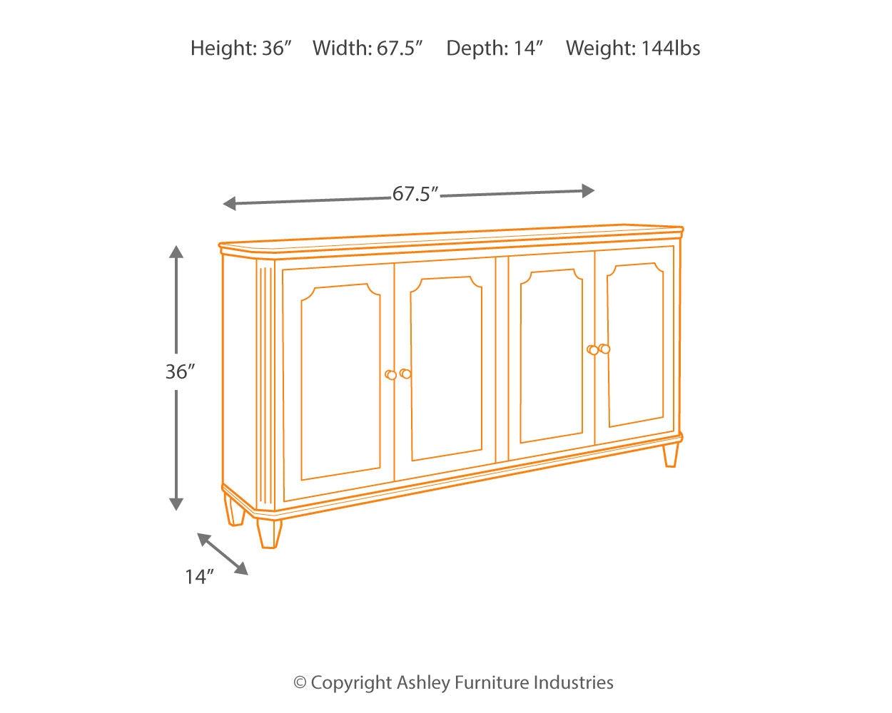 Dimension diagram of Mirimyn Accent Cabinet