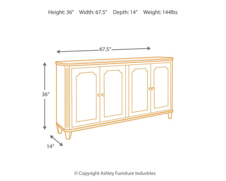 Dimension diagram of Mirimyn Accent Cabinet