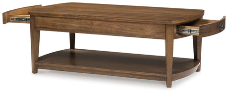 Burkbyer Brown Coffee Table head-on view