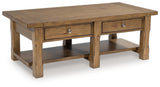 Vandenmore Coffee Table side angle showing drawer closed