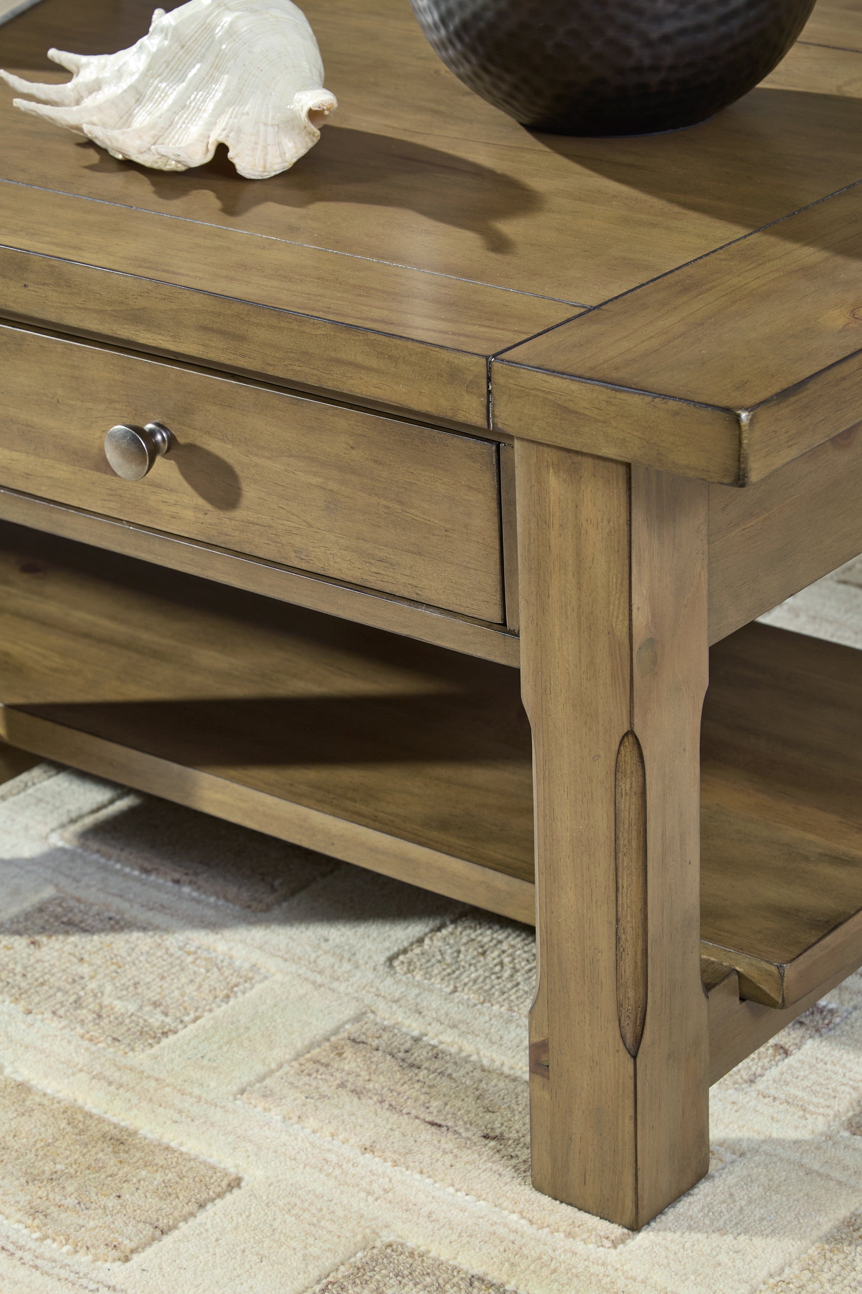Vandenmore Coffee Table dark bronze knobs close-up