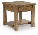 Vandenmore end table angled closed drawer side view