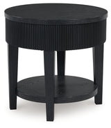 Marstream black coffee table side view