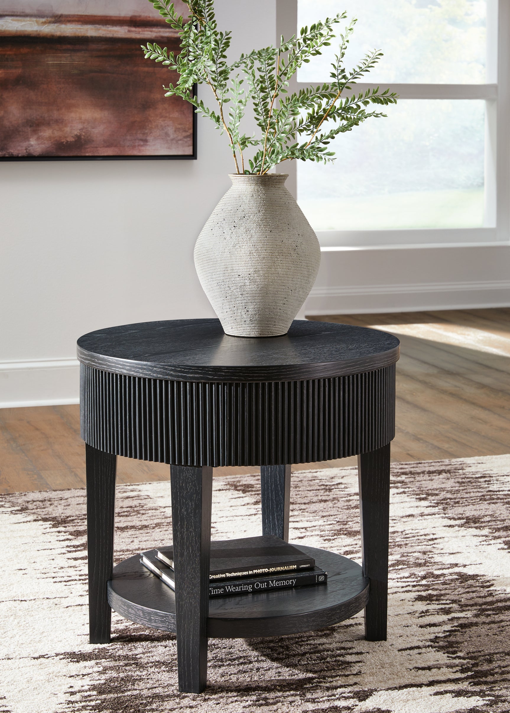 Marstream black coffee table with two end tables